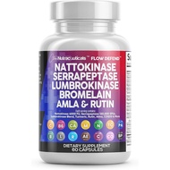 Clean Nutraceuticals Nattokinase 4000 FU Serrapeptase 120000 SPU Lumbrokinase Enzyme Supplement with