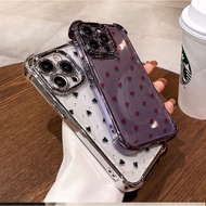 Case For Motorola MOTO Edge 50 60 FUSION 5G G60 G06 G24 Plating Little Love Heart Transparent Cute S