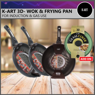 K-ART 3D IRON WOK AND FRYING PAN for Induction &amp; Gas Use [ add on Glass Cover ]