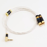 純銀3.5轉二RCA音訊線【川木】全新現貨【W271】