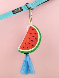 1入組水果設計西瓜印花狗便袋袋套,可掛在牽繩上（不含便袋和牽繩）