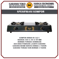 Kompor Gas Rinnai RI 522 C - Kompor Gas 2 Tungku / Kompor Rinnai