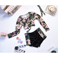 Women's floral long-sleeved Bikini high-waistedShorts made in Vietnam