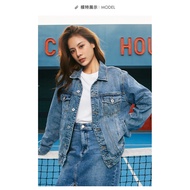 GUESS Couple Trendy Detachable Hat Denim Jacket Jacket-X1FN01W55R9