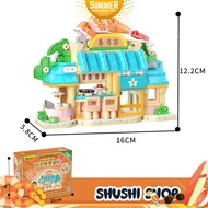 Wekki Chibi Maruko Chan Series House School Shop Educational Display Deco Brick Decoration Building 