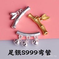S999 Elbow Accessories Bracelet Bell Large Hole Bracelet Accessories Pure Silver Silver Bracelet Spa