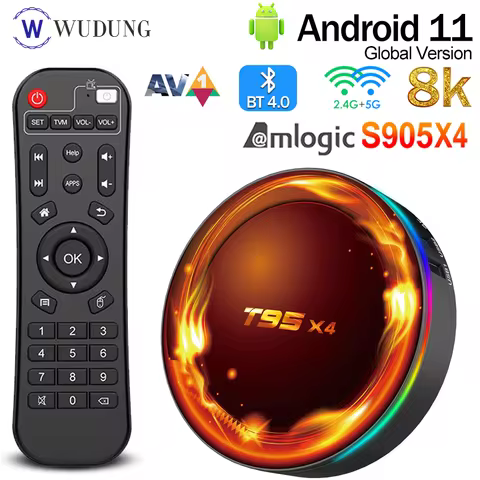 T95X4 Android 11.0 Smart TV Box Amlogic S905X4 4GB 64GB AV1 8K HD 2.4GH&5GH Dual Wifi BT4.0 Set Top 