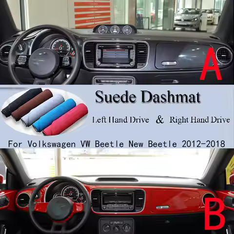 For Volkswagen VW Beetle New Beetle 2012 2013 - 2018 Suede Leather Dashmat Dash Mat Cover Dashboard 