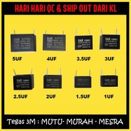 [Tegas] Fan Capacitor Motor Capacitor Ceiling Short Solder Pin Type 1uf 1.2uf 1.5uf 1.8uf 2uf 2.5uf 