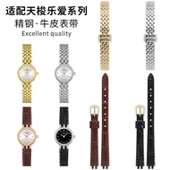 2024 High quality✾❂ 蔡-电子1 Substitute Tissot 1853 watch strap for women's music love modern series T058009A protruding stainless steel leather watch strap 10mm