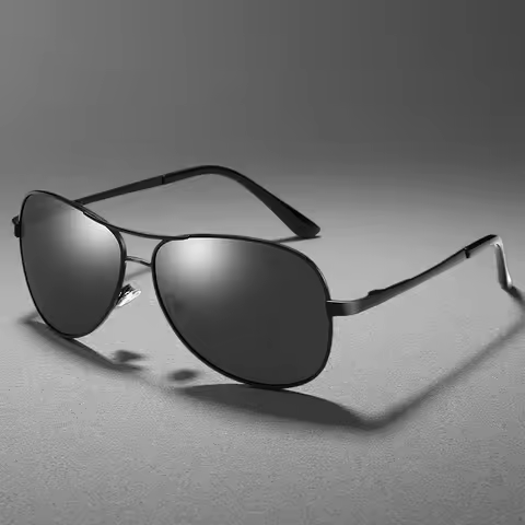 Classic Pilot Polarized Sunglasses Men Women Fashion Metal Aviation Sun Glasses Vintage Black Drivin