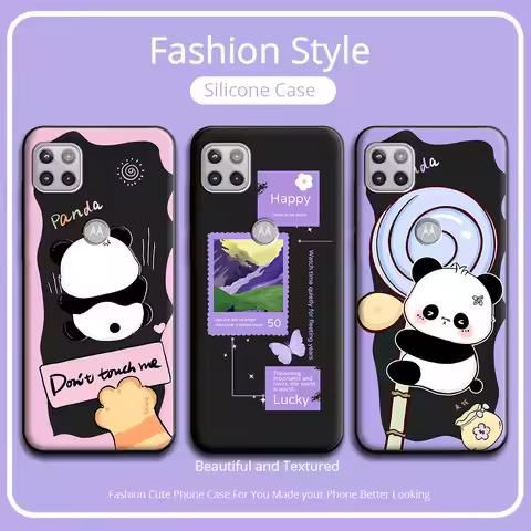 For Motorola Moto One 5G Ace Case Cute Panda Soft Silicone Couple Phone Case For Moto One 5G UW Ace 