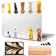 Cute cat footprints Print Laptop Case compatible for MacBook case Air13.6 A3113 A2681 M2 M3 M4 case 