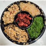 Mix Appetiser Chuka Hotate , Wakame , Asari , Baby Octopus and Jelly fish