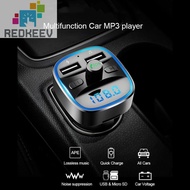 T25 Car Bluetooth-compatible 5.0 FM Transmitter MP3 Player Fast Charging USB Cha [Redkeev.sg]