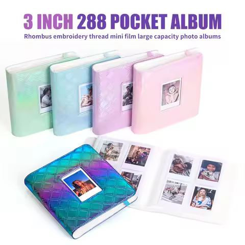 Instax 3 inch, 288 Pockets Hollow Cross - stitch Photo Album for Instax mini film ,Card Collection B