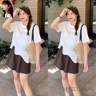 MYSCISSRS 150kg Plus Size Women's Clothing Fat mm Western Style Irregular Cover Belly Slimmer Look T