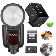 Godox V1 V1Pro O フラッシュ + X3-O トリガー、オリンパスパナソニックカメラ用、1/8000 HSS 500 フルパワーフラッシュ、1.3 秒のリサイクルタイム、外部フラッシュ 