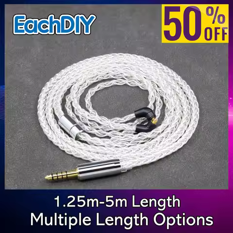 8 Core 99% 7n Pure Silver Palladium Earphone Cable For Etymotic ER4SR ER4XR ER3XR ER3SE ER2XR ER2SE 