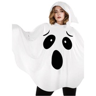 costume movie costume Halloween Ghost Hooded Costume - Funny Pumpkin Face Cloak for Adults & Kids Co