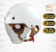 [ẢNH THẬT] Mũ bảo hiểm 1/2 đầu kính âm Royal M239 chính hãng màu trắng - Nón bảo hiểm nửa đầu kính d
