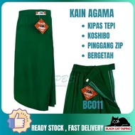 Kain Kurung Sekolah Agama Hijau Kipas Tepi Licin Koshibo / Baju SekolahJenama Black Cat - BC011