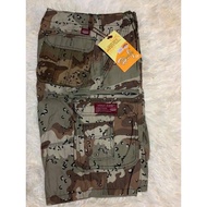 Men's 6-pocket leopard print camouflage cargo shorts