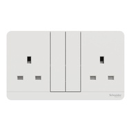 Schneider Electric AvatarOn Anti-bacterial 13A 250V 1Gang (Single) / 2Gang (Twin) Switched Socket White