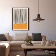 點線 • 橘色塊 - 橘色流線幾何掛畫/廚房佈置/客廳擺飾/邊櫃掛畫