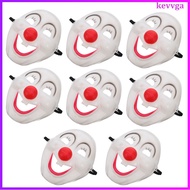 🎉 8Pcs Topeng Badut Plastik Putih Muka Penuh PVC untuk Dewasa Parti Karnival