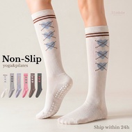 3 Littledot ｜Non-Slip Yoga Socks Knee High Pilates Socks Aesthetic Argyle Heart ｜6 Colors