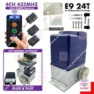 WIFI R3000 4CH 433MHZ E9 24T L200 AC MOTOR SLIDING AUTOGATE FULL SET (1500KG) FULL SET WITHOUT GEAR 