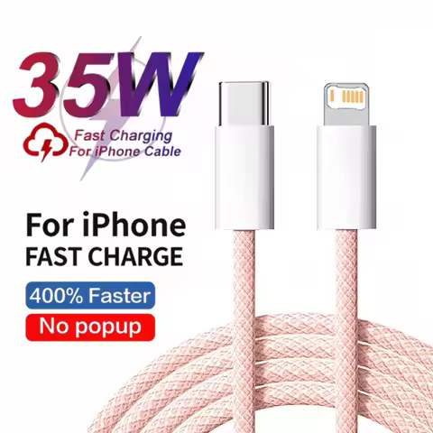 35W Braided Fast Charge PD Cable For iPhone 13 14 Pro Max 11 12 mini X XR XS Max 7 8 Plus Quick Char
