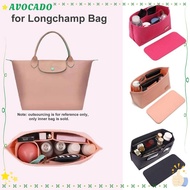 AVOCAYY 1Pcs Insert Bag, Felt Multi-Pocket Linner Bag, Durable Storage Bags Travel with Zipper Bag Organizer for Longchamp Bag