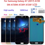 AMOLED 5.7"  a720 Screen For Samsung Galaxy A7 2017 A720 SM-A720M A720Y A720F LCD and Touch Display 
