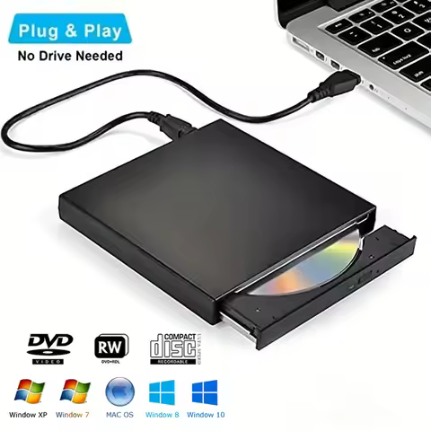 USB 2.0 External CD DVD Drive Usb Portable Fits for DVD-R DVD-RW Player Burner for Notebook PC Lapto