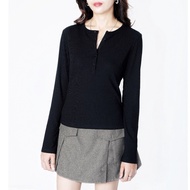 Cambly Long Sleeve Rib Collar T-Shirt