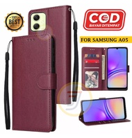 Flip Case Samsung Galaxy A05 Case Wallet Kulit Casing Dompet Case Wallet Leather Flip Case Samsung A05 Casing hp leather dompet kulit Flip Cover Wallet