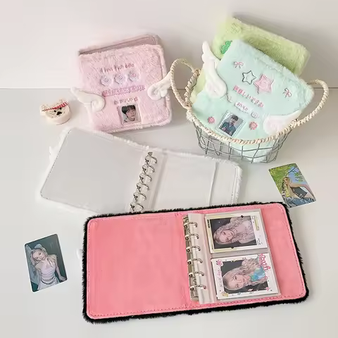 A7 Plush Kpop Photocard Binder Cards Collect Book Large Capacity Photocard Binders Photo Card Protec
