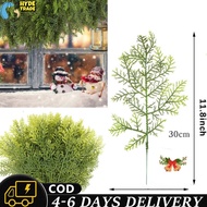 20 Pcs Artificial Leaves Branches 11.8 Inches Pine Stems Christmas DIY Accessories For Home Garden Decoration