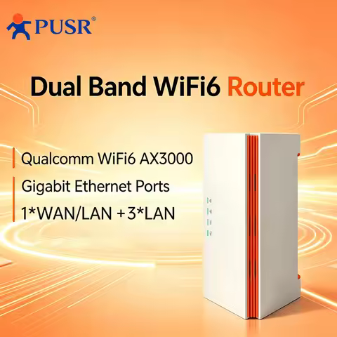 PUSR Global Dual Band WiFi6 AX3000 Router 4 Gigabit Ethernet Ports 1 WAN 3 LAN QoS & VPN Commercial/