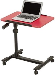 WSJTT Laptop Rolling Cart Table Height Adjustable Mobile Laptop Stand Desk Folding Table for Couch Bed Laptop Desk Laptop Stand Multi-Functional Desk (Color : Red)