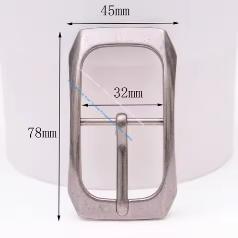 Arch Solid Rectangular Antique Silver Center Bar Pin Belt Buckle Fit 32mm Strap 78*45MM