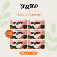 PLASTIC MAHKOTA l PACKAGE 6 PACKS MOMO FACIAL TISSUE 180 SHEETS - FACIAL TISSUE 6 packs
