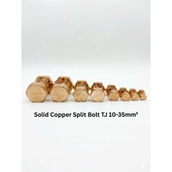 Solid Copper Split Bolt TJ 10-35mm2 Ground Wire Clamp for Solar Electrical Use
