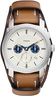Fossil Watch for Men Machine Chronograph, Stainless Steel Watch with a 42mm case size and an eco-leather strap