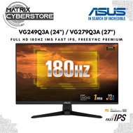 ASUS TUF Gaming VG249Q3A VG279Q3A Gaming Monitor - 24" / 27", Full HD, 180Hz, Fast IPS, 1ms, FreeSyn