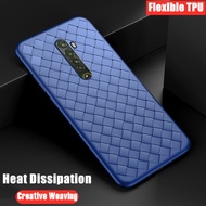 For OPPO Reno 10X zoom Reno2 CPH1919 CPH1907 Creative Woven Heat Dissipation Case Flexible TPU Matte Surface Anti-fingerprint Back Cover