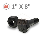 HTB GRADE ASTM A325 STEEL BOLT + 2H NUT 1 X 8