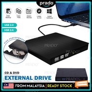 PRADO USB 2.0/3.0 Slim Portable Optical Drive DVD-RW External Drive Laptop CD Player ROM Drive Burner CD/DVD Player